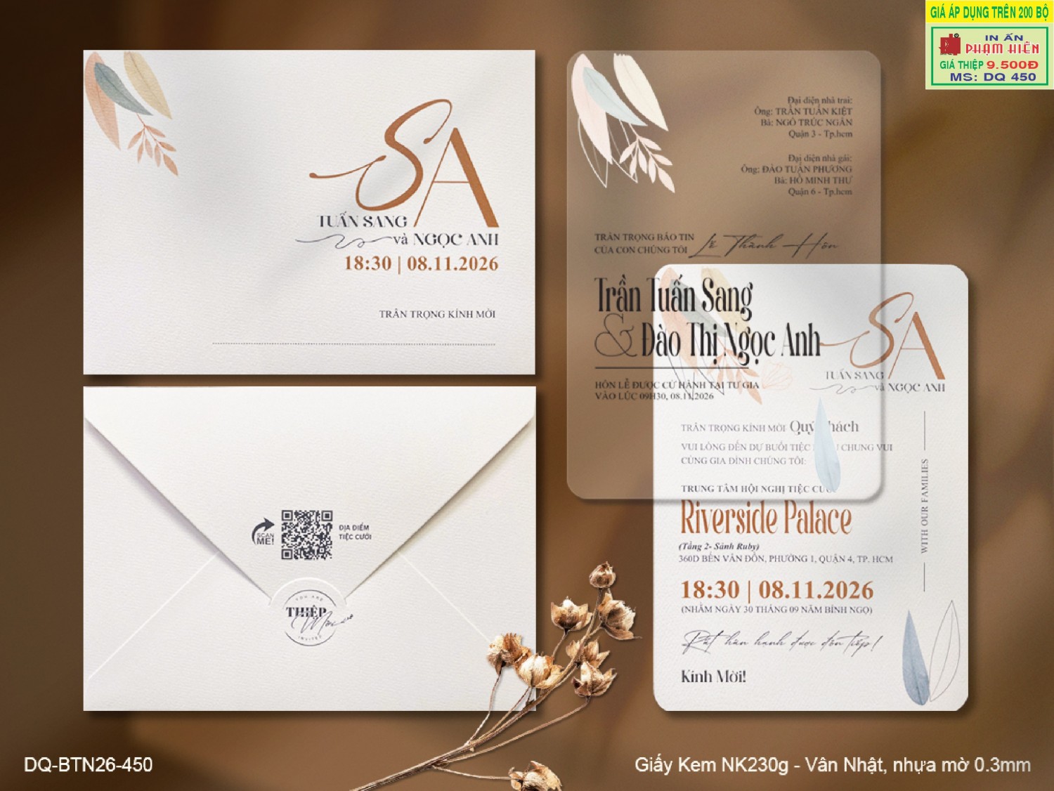 THIỆP CƯỚI BTD102-450