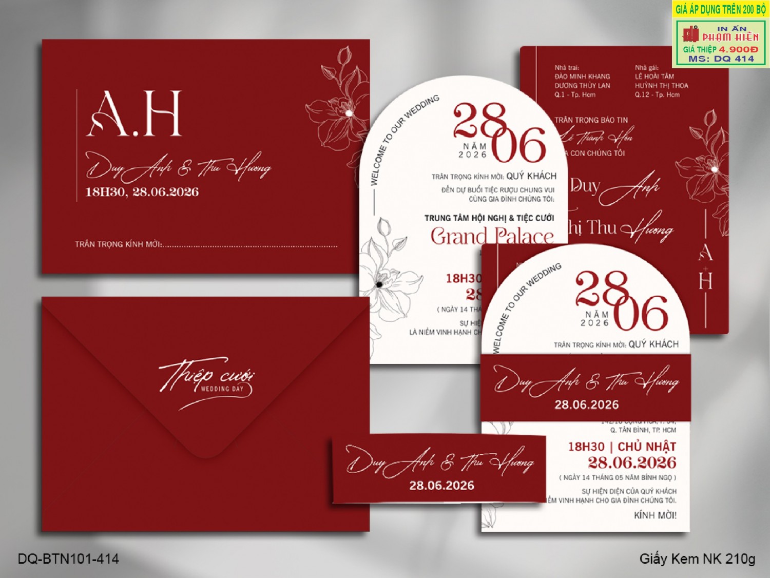 THIỆP CƯỚI BTD102-414