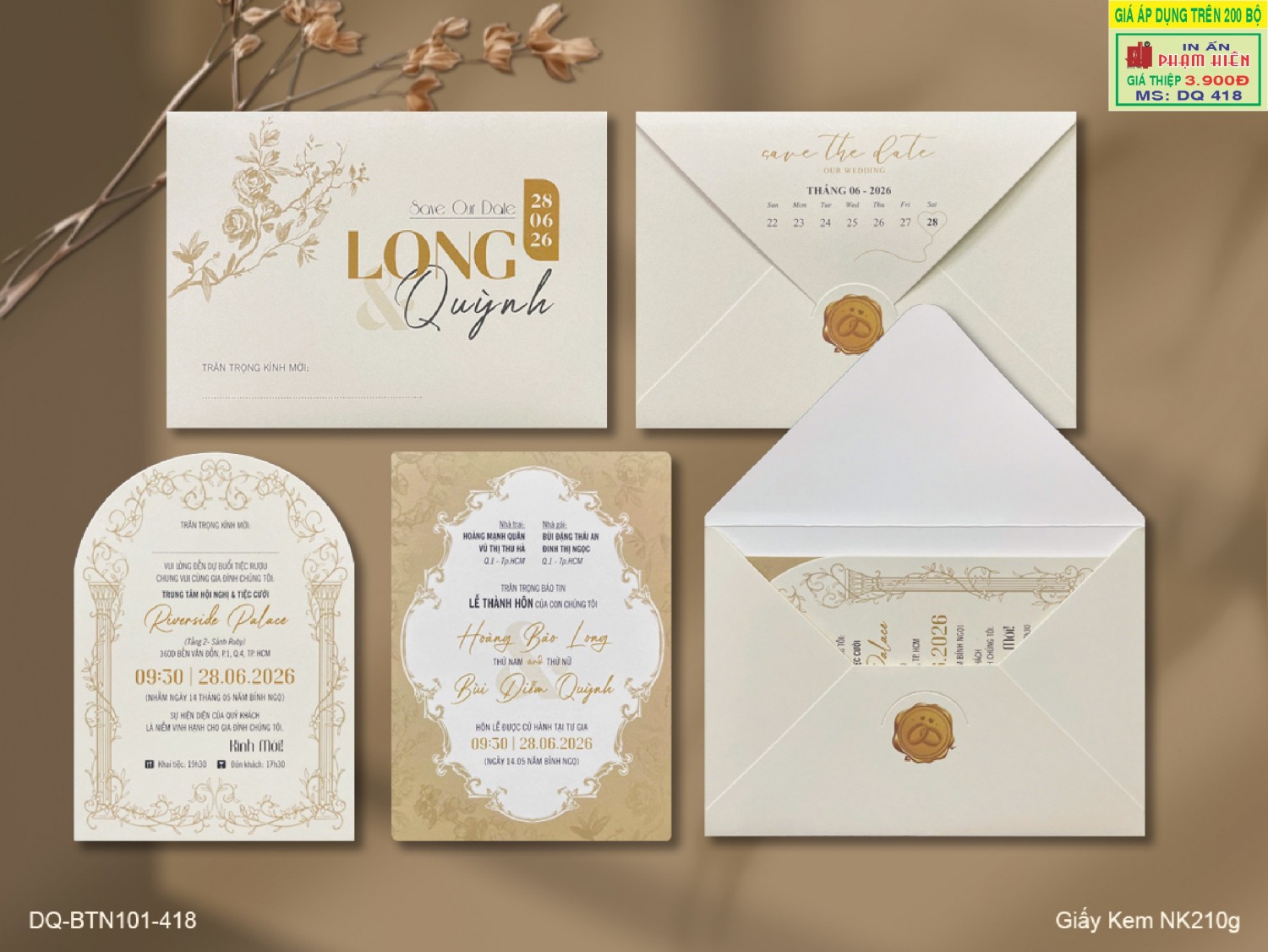 THIỆP CƯỚI DQ 418