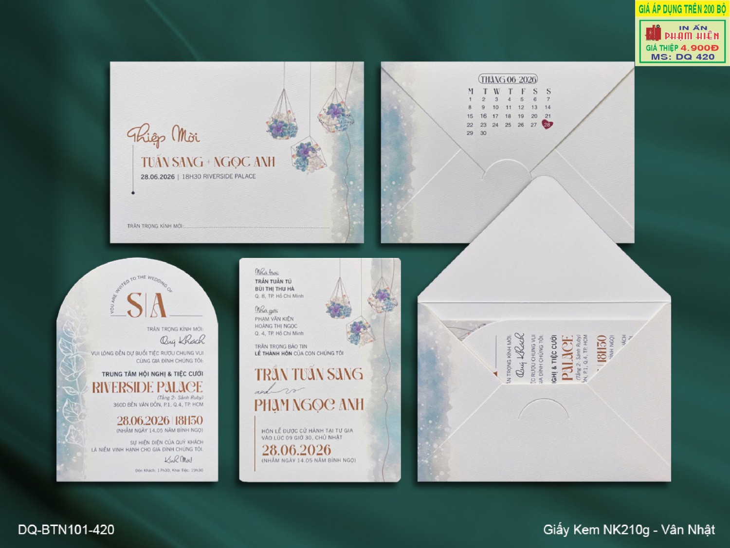 THIỆP CƯỚI DQ 420