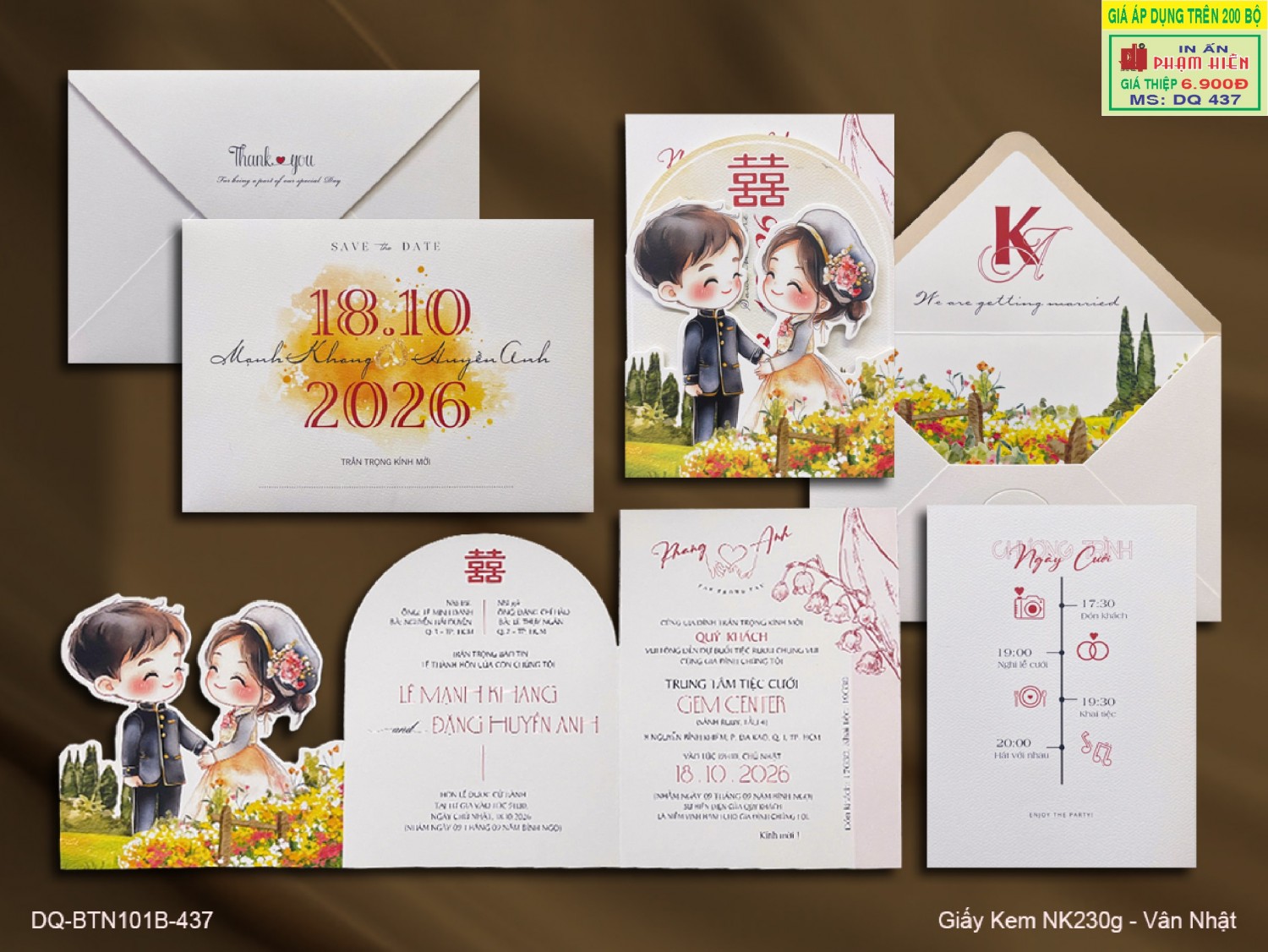 THIỆP CƯỚI DQ 437