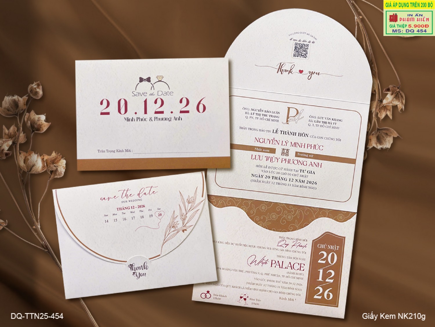 THIỆP CƯỚI DQ 454