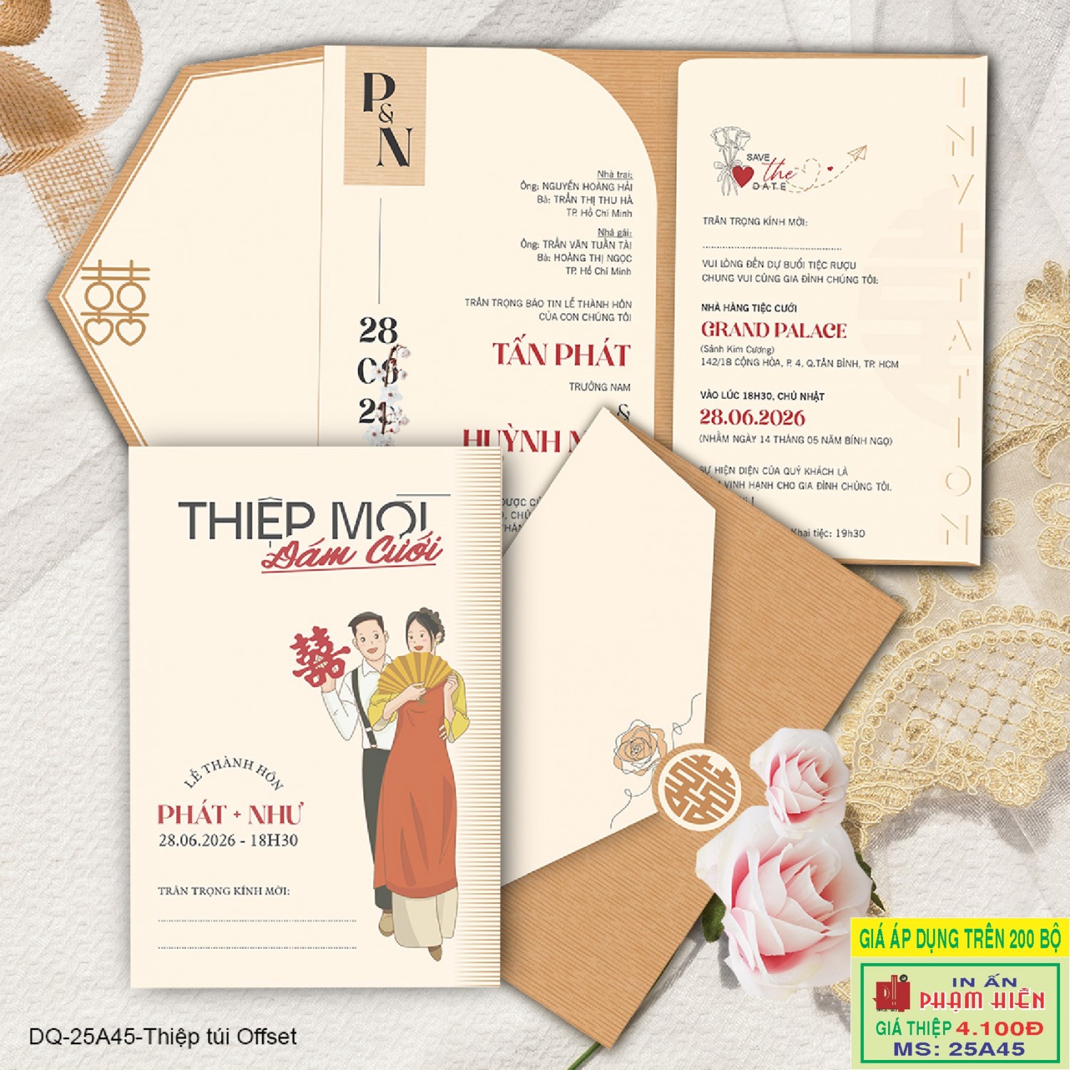 THIỆP CƯỚI 25A45