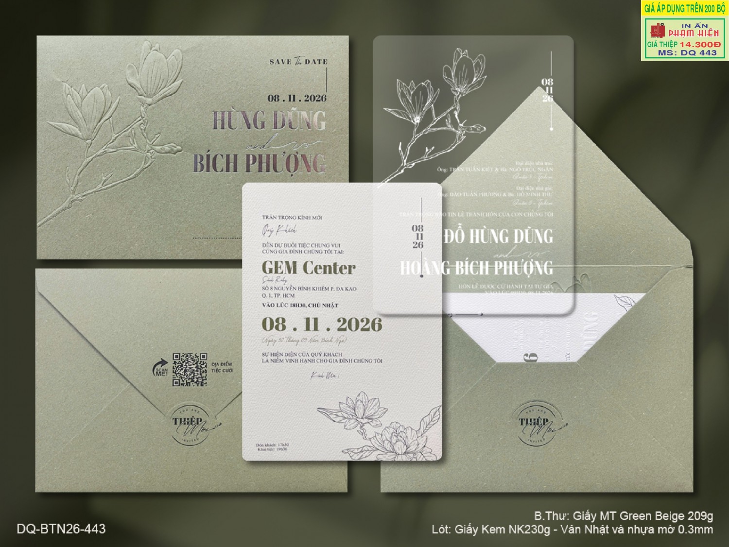 THIỆP CƯỚI DQ 443