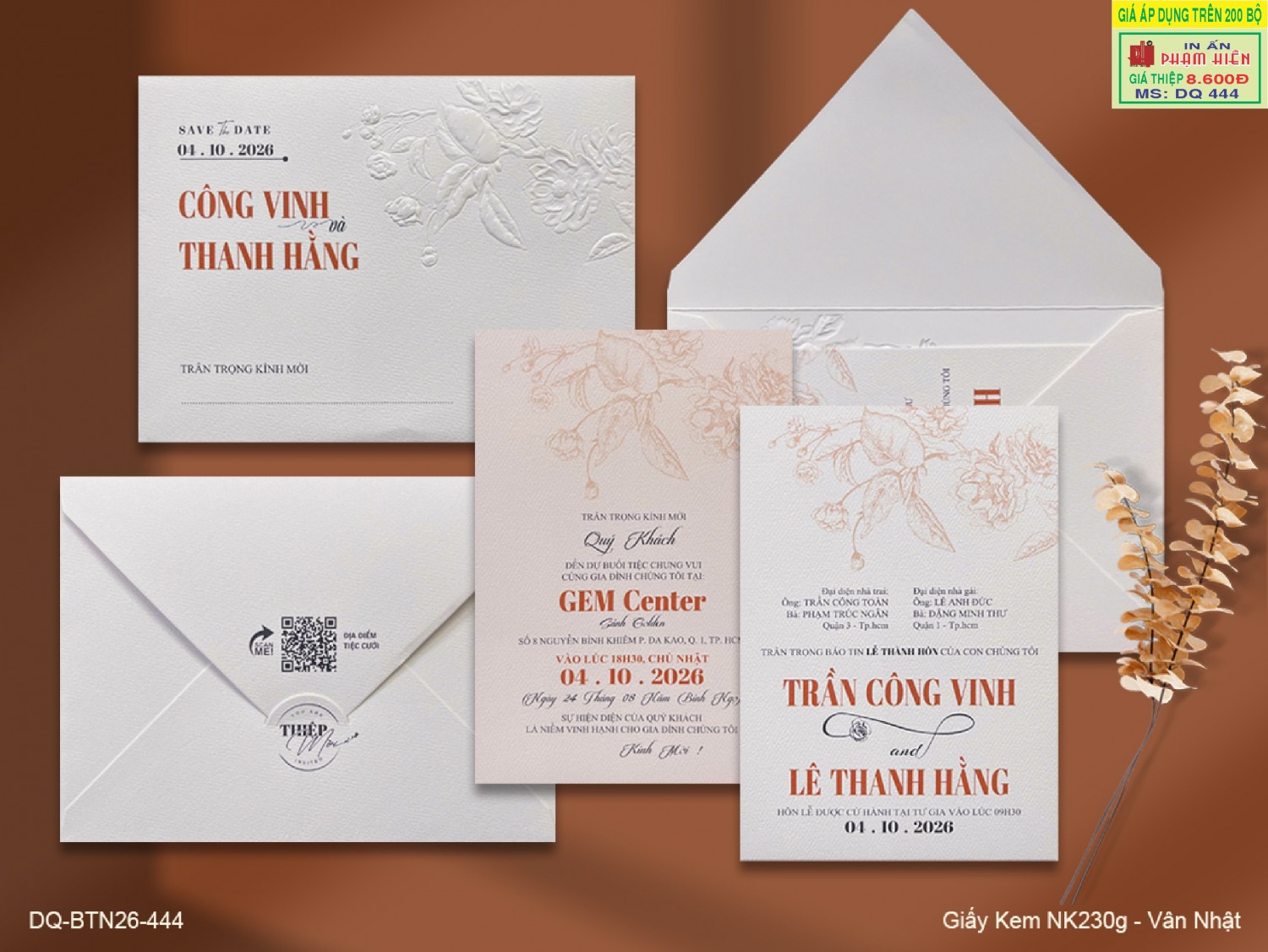 THIỆP CƯỚI DQ 444