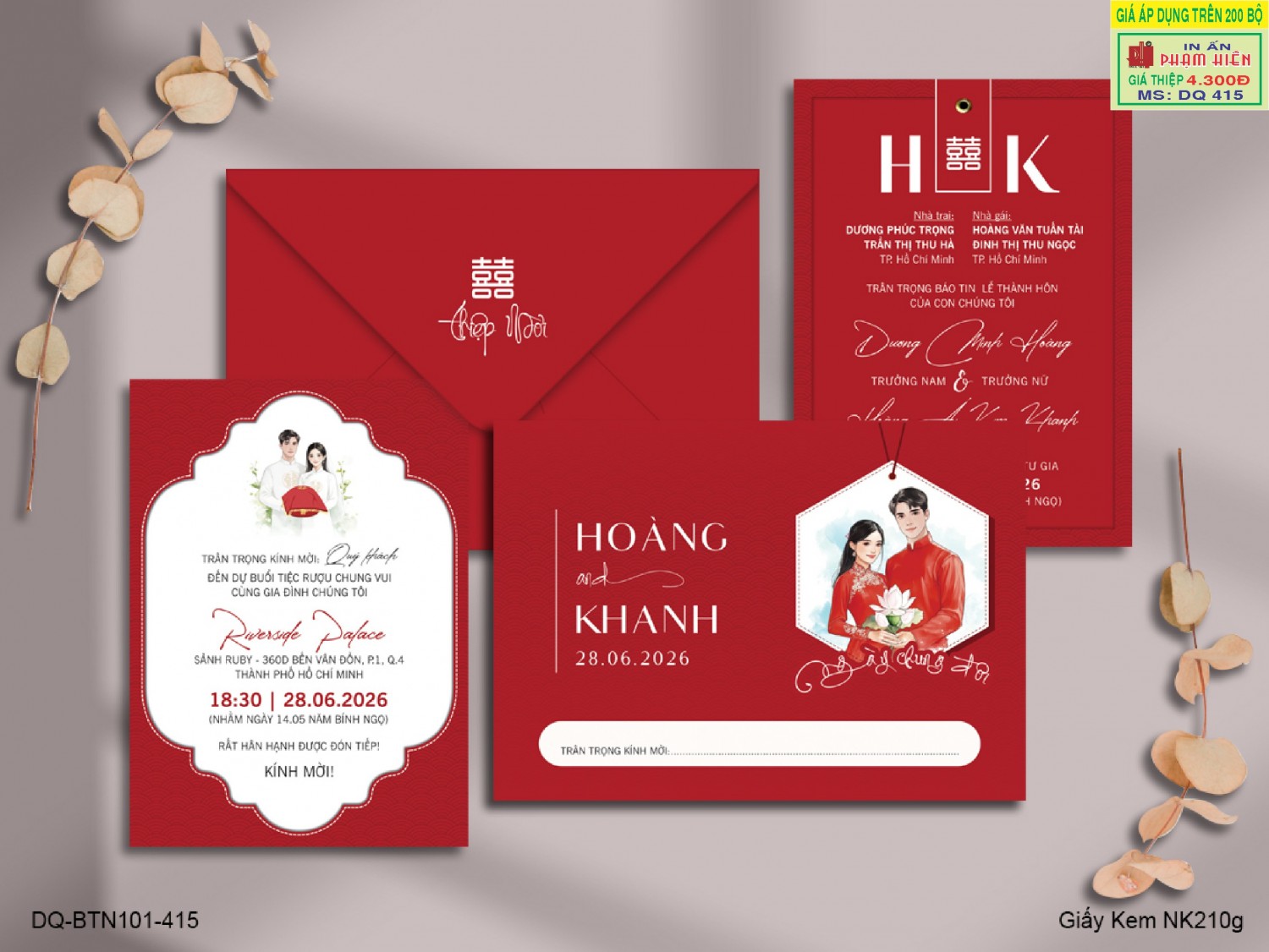 THIỆP CƯỚI DQ 415