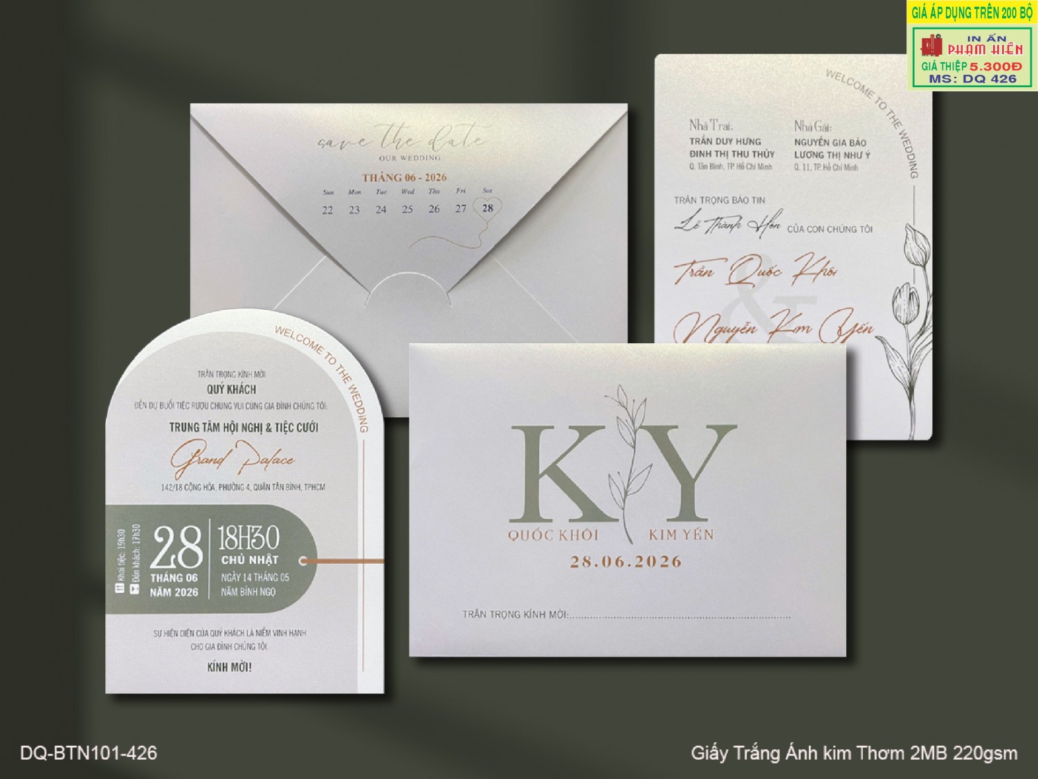 THIỆP CƯỚI DQ 426