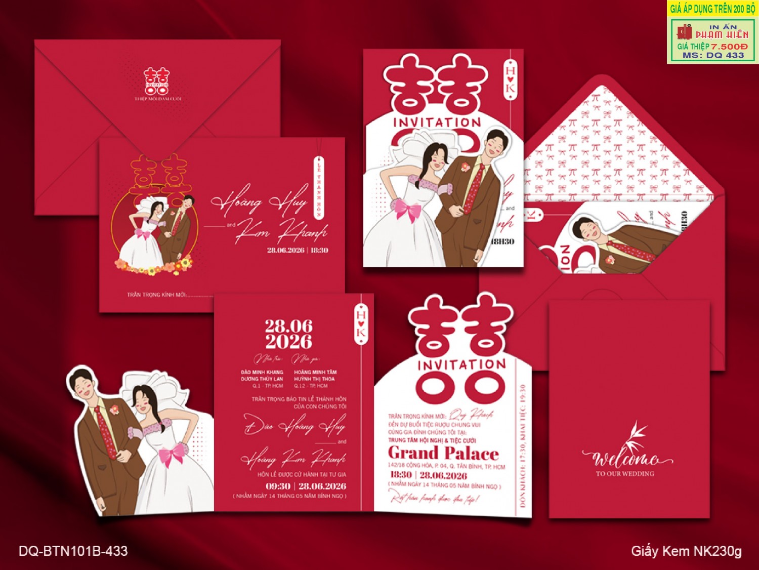 THIỆP CƯỚI DQ 433