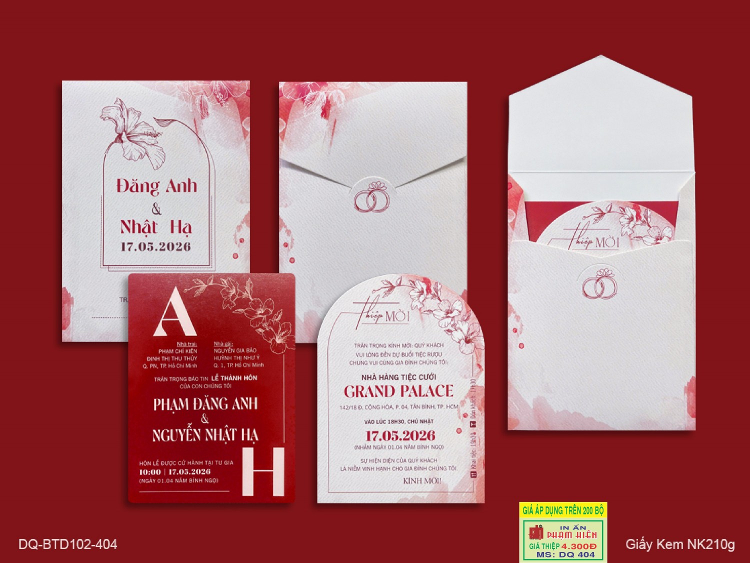 THIỆP CƯỚI DQ 404