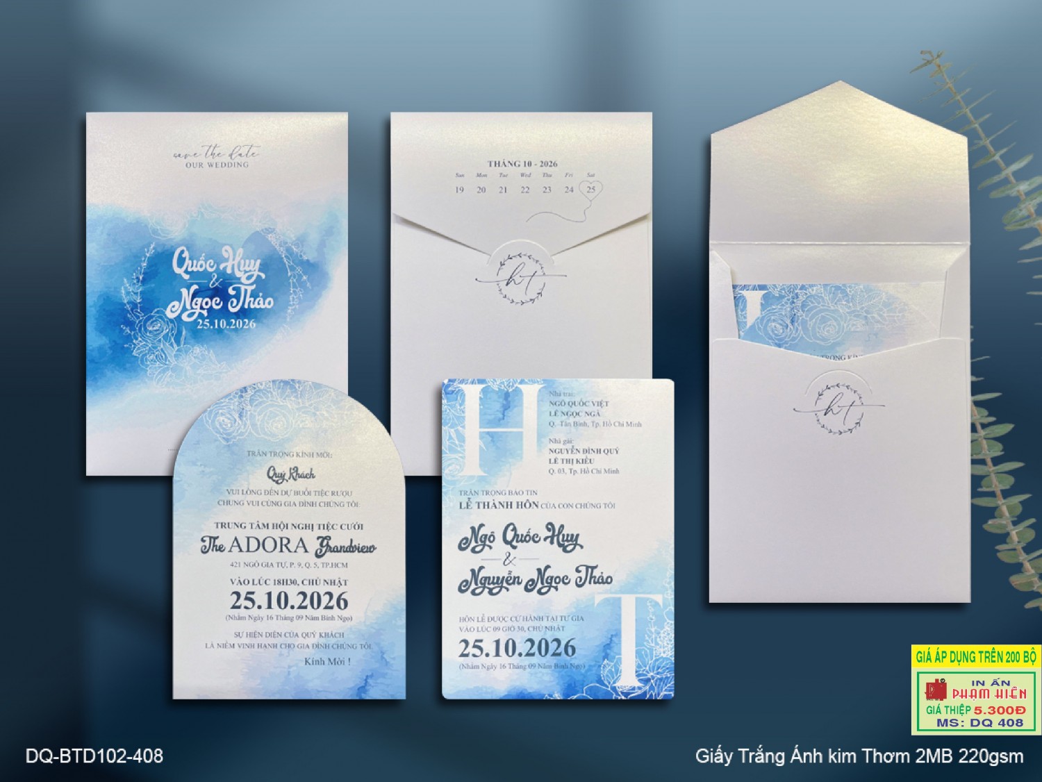 THIỆP CƯỚI DQ 408